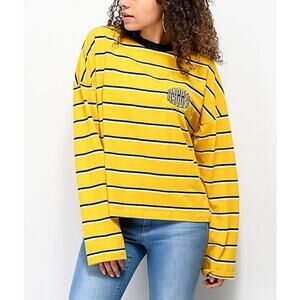 Ragged Jeans Yellow Striped Long Sleeve Tshirt Size small